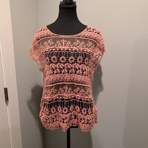 Streetwear Society Lace Tank Top - Coral